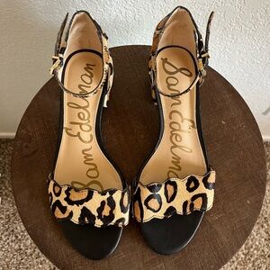 Sam Edelman Odila Leopard Print Calf Hair Heels Sandal Size 6